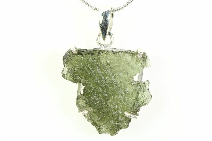 Green Moldavite Tektite Pendant ( g) - Czech Republic #359413